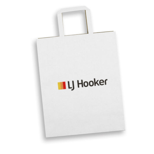 125061 - Large Flat Handle Paper Bag Portrait - LJ Hooker Group