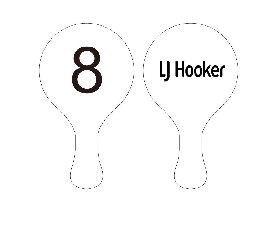 Auction Bidding Paddle W - LJ Hooker Group